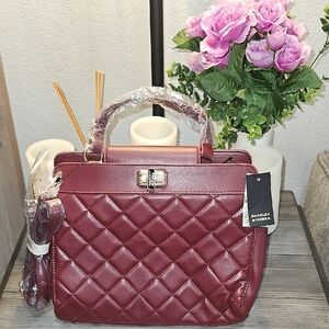 Badgley Mischka Plum Mini Tote Vegan Leather